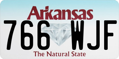 AR license plate 766WJF