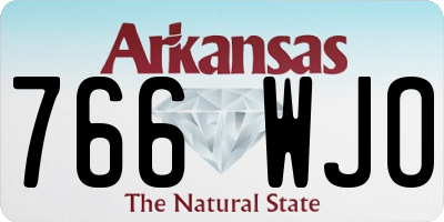 AR license plate 766WJO