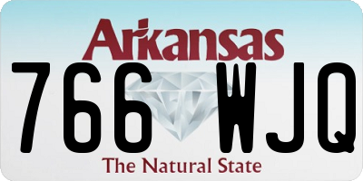 AR license plate 766WJQ