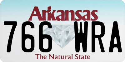 AR license plate 766WRA