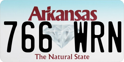 AR license plate 766WRN