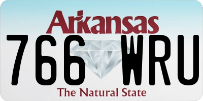 AR license plate 766WRU
