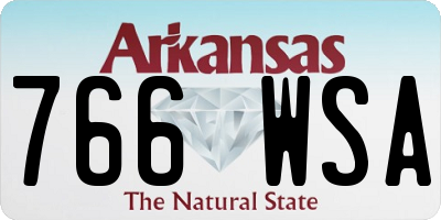 AR license plate 766WSA