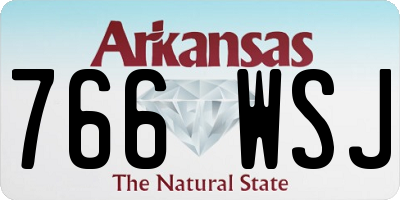 AR license plate 766WSJ