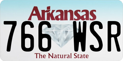AR license plate 766WSR