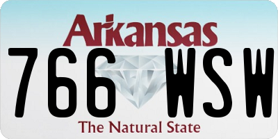 AR license plate 766WSW