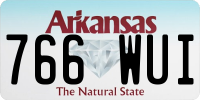 AR license plate 766WUI