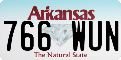 AR license plate 766WUN