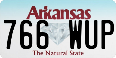 AR license plate 766WUP