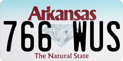 AR license plate 766WUS