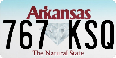 AR license plate 767KSQ