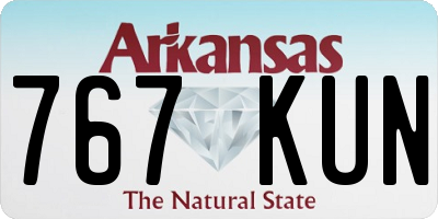 AR license plate 767KUN