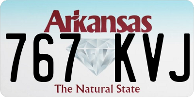 AR license plate 767KVJ