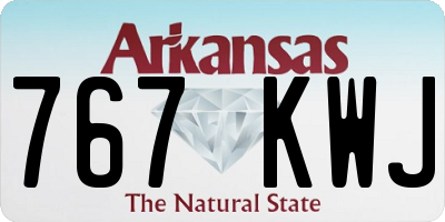 AR license plate 767KWJ