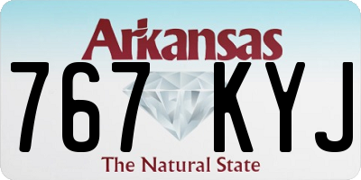 AR license plate 767KYJ