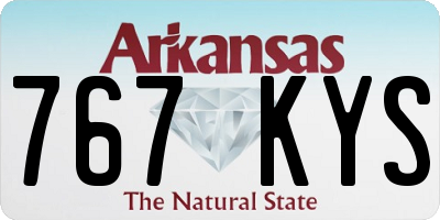 AR license plate 767KYS