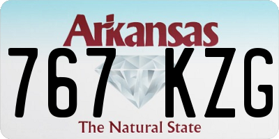 AR license plate 767KZG
