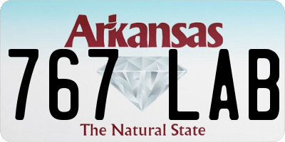 AR license plate 767LAB