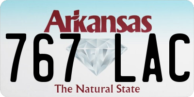 AR license plate 767LAC