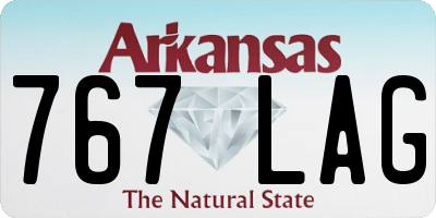 AR license plate 767LAG