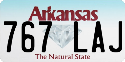 AR license plate 767LAJ