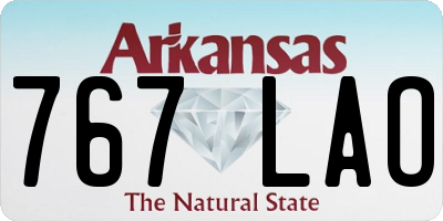 AR license plate 767LAO