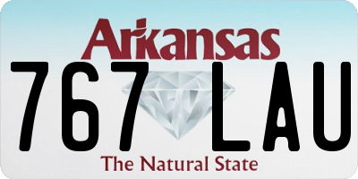 AR license plate 767LAU