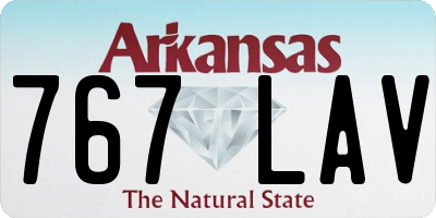 AR license plate 767LAV