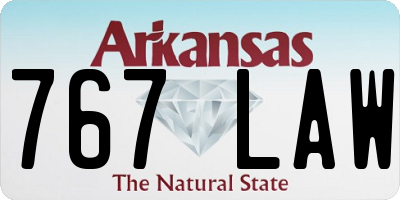 AR license plate 767LAW