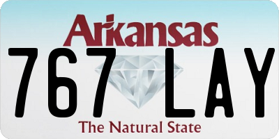 AR license plate 767LAY