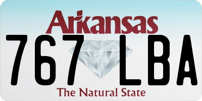 AR license plate 767LBA