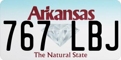 AR license plate 767LBJ