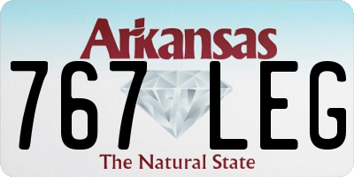 AR license plate 767LEG