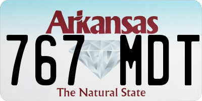AR license plate 767MDT