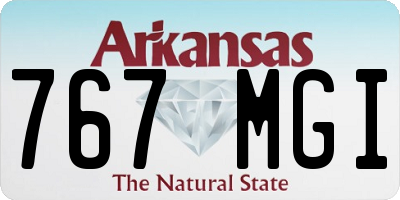 AR license plate 767MGI