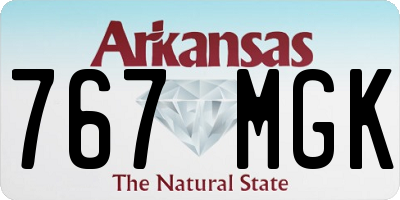 AR license plate 767MGK