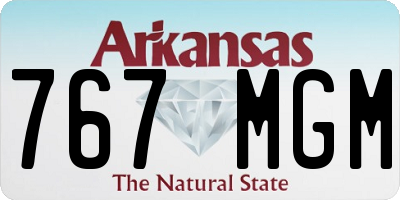 AR license plate 767MGM