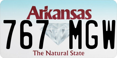 AR license plate 767MGW