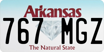 AR license plate 767MGZ
