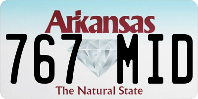 AR license plate 767MID