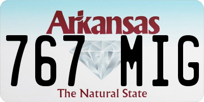 AR license plate 767MIG