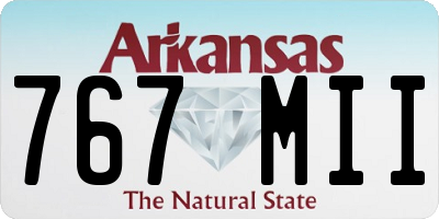 AR license plate 767MII
