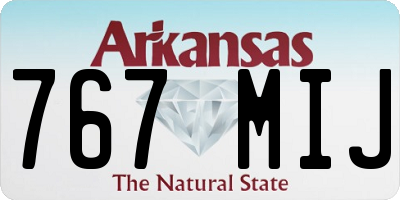 AR license plate 767MIJ