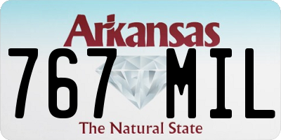 AR license plate 767MIL