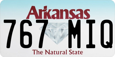AR license plate 767MIQ
