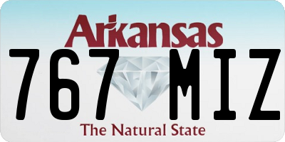 AR license plate 767MIZ