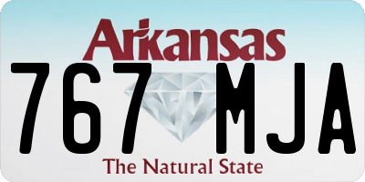 AR license plate 767MJA