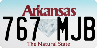 AR license plate 767MJB