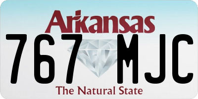AR license plate 767MJC