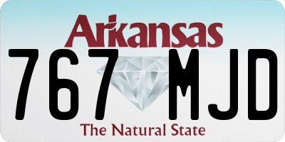 AR license plate 767MJD